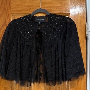 Needle & Thread Black Floral Embellished black shrug. Exquisite detail